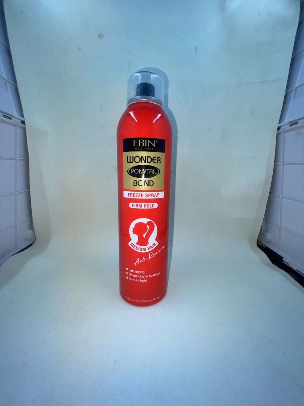 EBIN New York Wonder Ponytail Bond Freeze Spray Firm Hold for Medium Hair 8oz